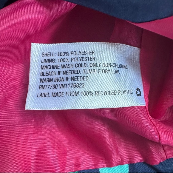 Cherokee Raindrops Windbreaker Jacked Hooded Full Zip Lightweight Girls 7/8 M - Picture 5 of 6